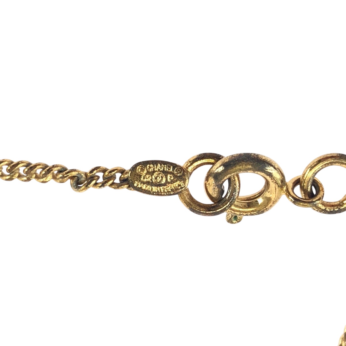 美品 ヴィンテージ ココマーク ラインストーン ゴールド ピンク メッキ ネックレス 02P刻印 レディース 502827 美品 ヴィンテージ ココマーク ラインストーン ゴールド ピンク メッキ ネックレス 02P刻印 レディース 502827