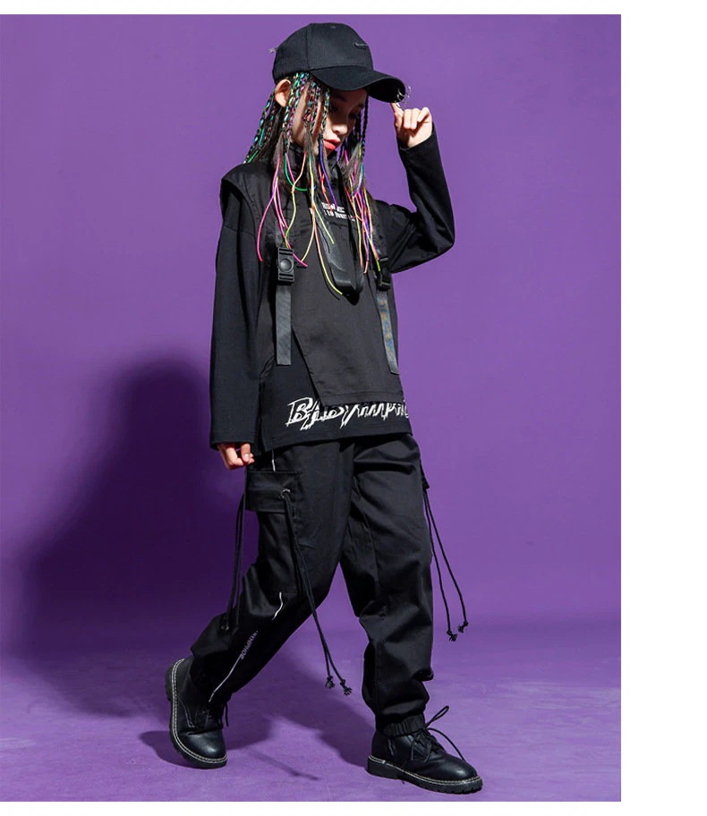 【送料無料】ダンス 衣装 ヒップホップ 韓国 キッズ トレーナー ベスト 黒 男女兼用 ガールズ 男の子 女の子 ダンス 衣装 スポーツウェア セットアップ キッズ ダンス 衣装 ヒップホップ 長袖t 【送料無料】ダンス 衣装 ヒップホップ 韓国 キッズ トレーナー ベスト 黒 男女兼用 ガールズ 男の子 女の子 ダンス 衣装 スポーツウェア セットアップ キッズ ダンス 衣装 ヒップホップ 長袖t