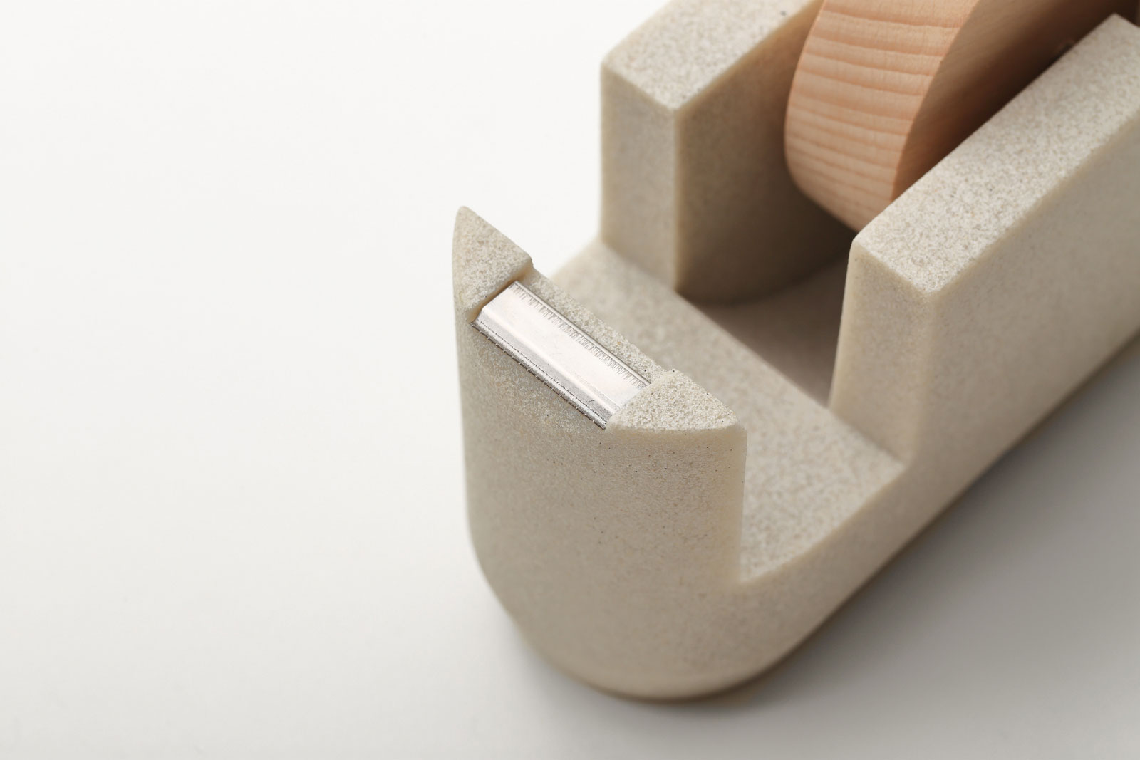テープカッター イデアコ ステーショナリー テープカッター ストーンサンドカラー 石調 ideaco Stationery tape cutter ストーンサンドホワイト