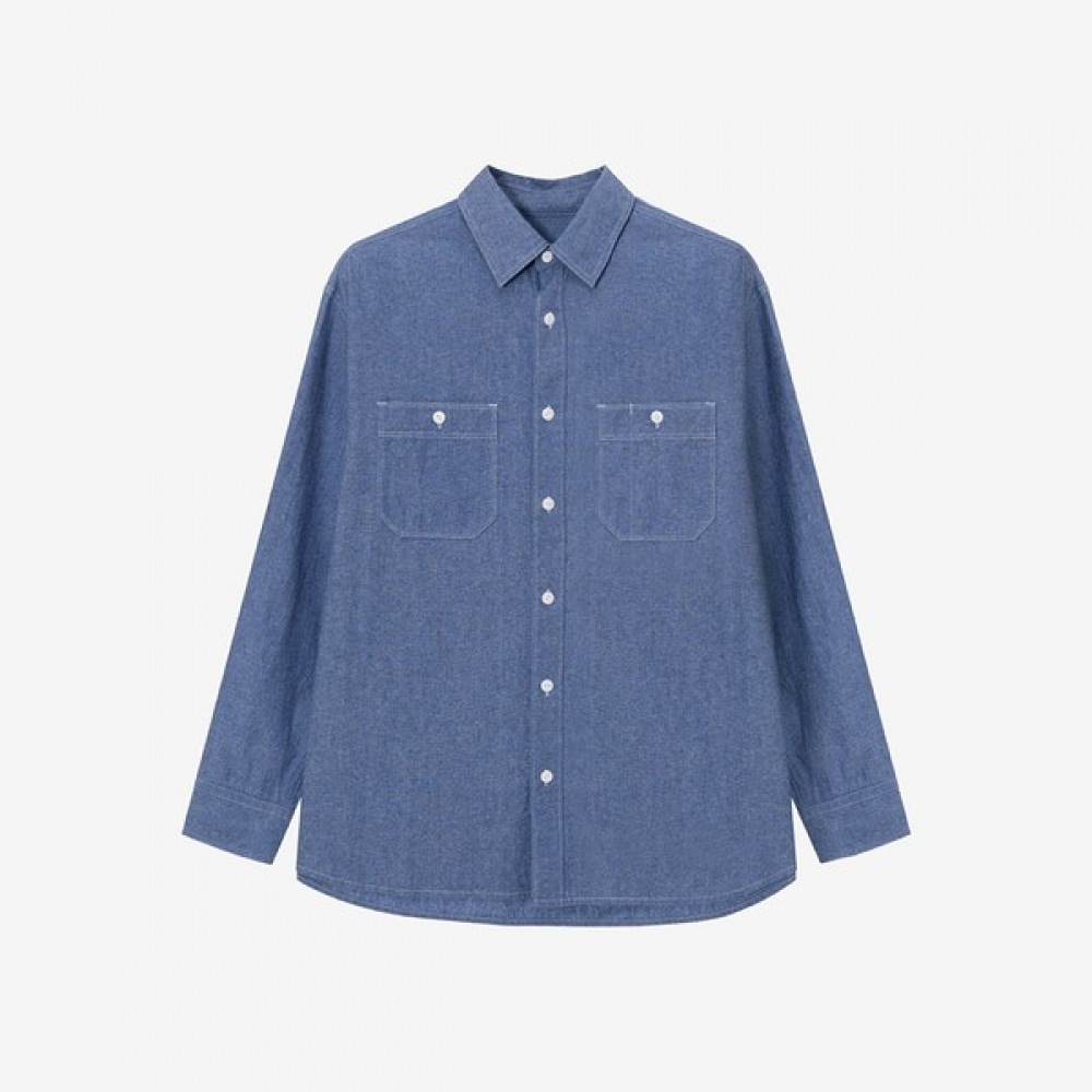 [マインドブリッジ] シャンブレーオーバーフィットワークシャツ