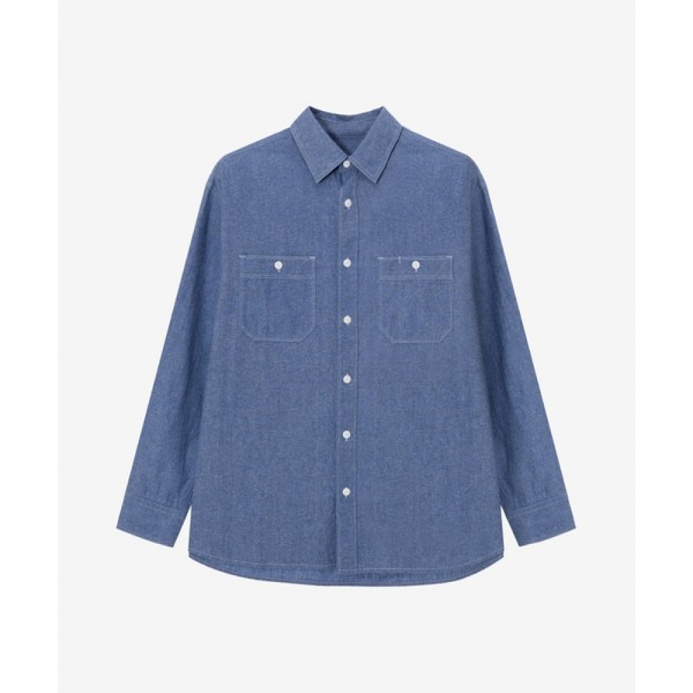 [マインドブリッジ] シャンブレーオーバーフィットワークシャツ