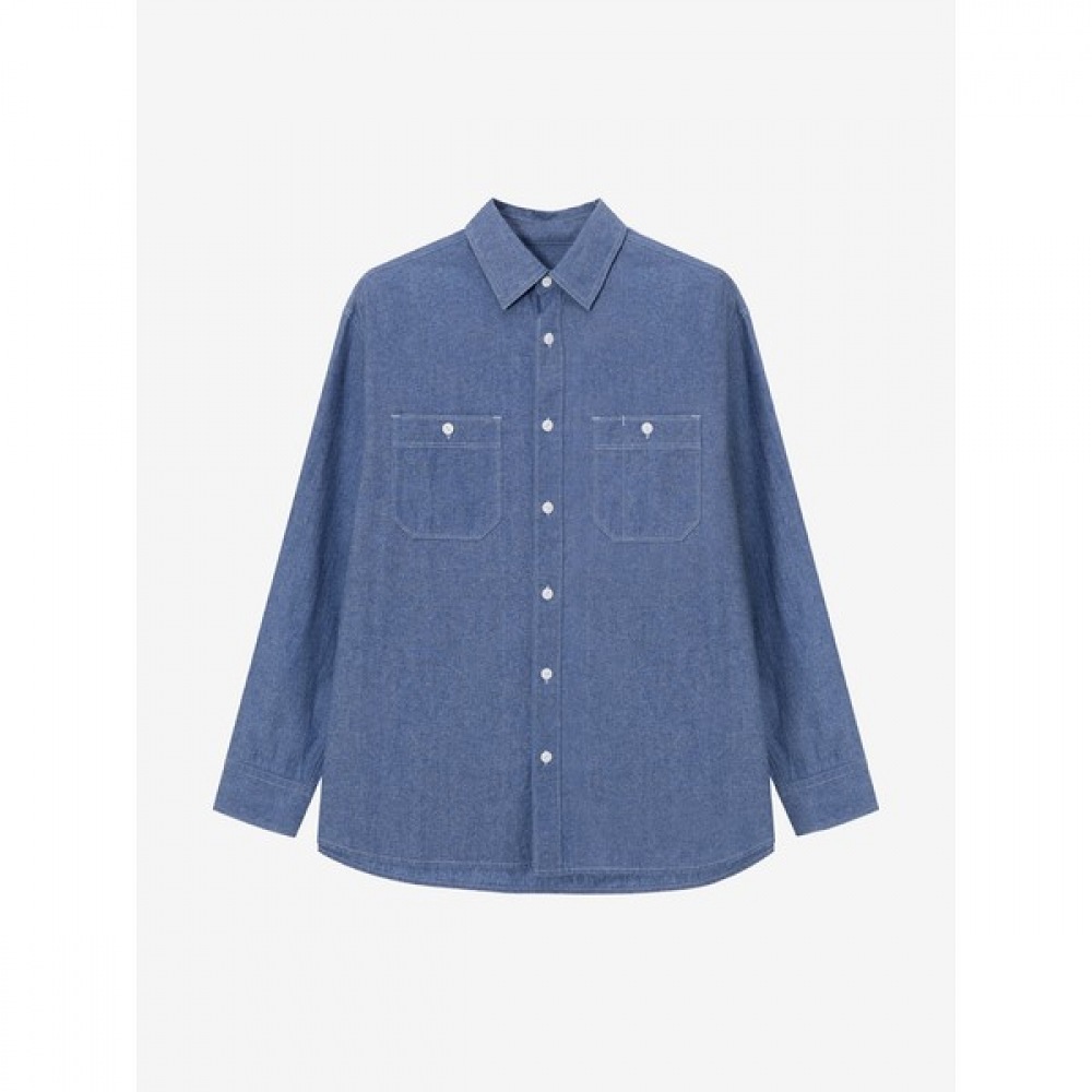 [マインドブリッジ] シャンブレーオーバーフィットワークシャツ