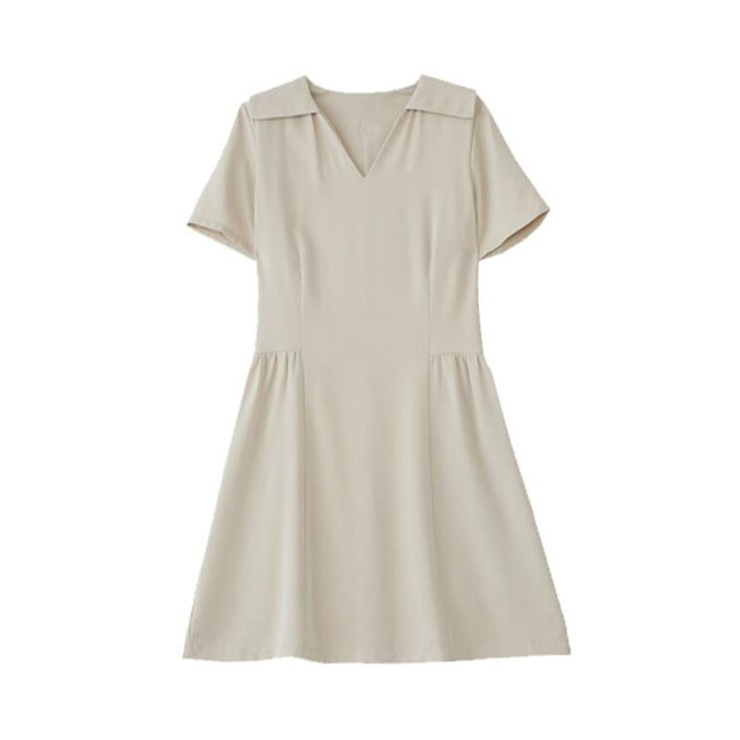 半袖ワンピース レディース Vネック ワンピース 膝上 ショート丈 ミニ丈ワン シンプル ゆったり かわいい おしゃれ カジュアル きれいめ 上品 エレガント 通勤 通勤 春夏