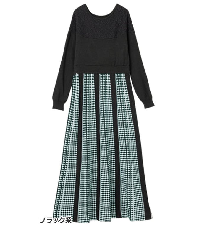 [最安値挑戦]！ジャカードニットワンピース レディース 春 ワンピース M-3L