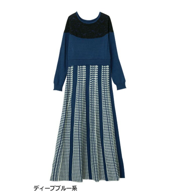 [最安値挑戦]！ジャカードニットワンピース レディース 春 ワンピース M-3L