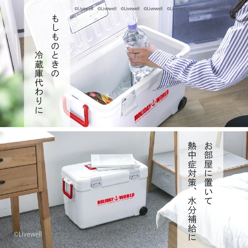 ホリデーワールドLC33L 保冷 保温 大型 熱中症対策グッズ クーラーボックス 大容量 ペットボトル 船釣り お弁当 昼食 フィッシング 防災 災害 保管容器 地震 緊急 おしゃれ かわいい