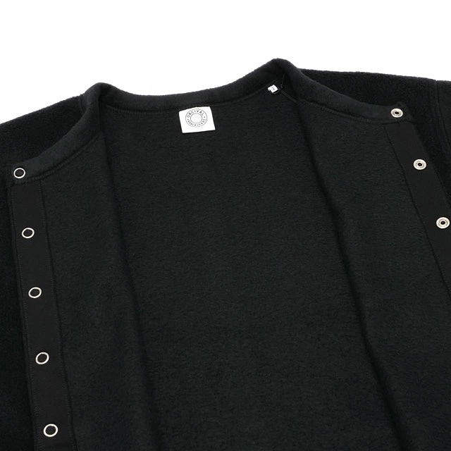 クルーネック カーディガン [OR-C0378-EFC] CREW NECK CARDIGAN レディース トップス 羽織り 長袖 軽量 フリース BLACK 正規取扱店