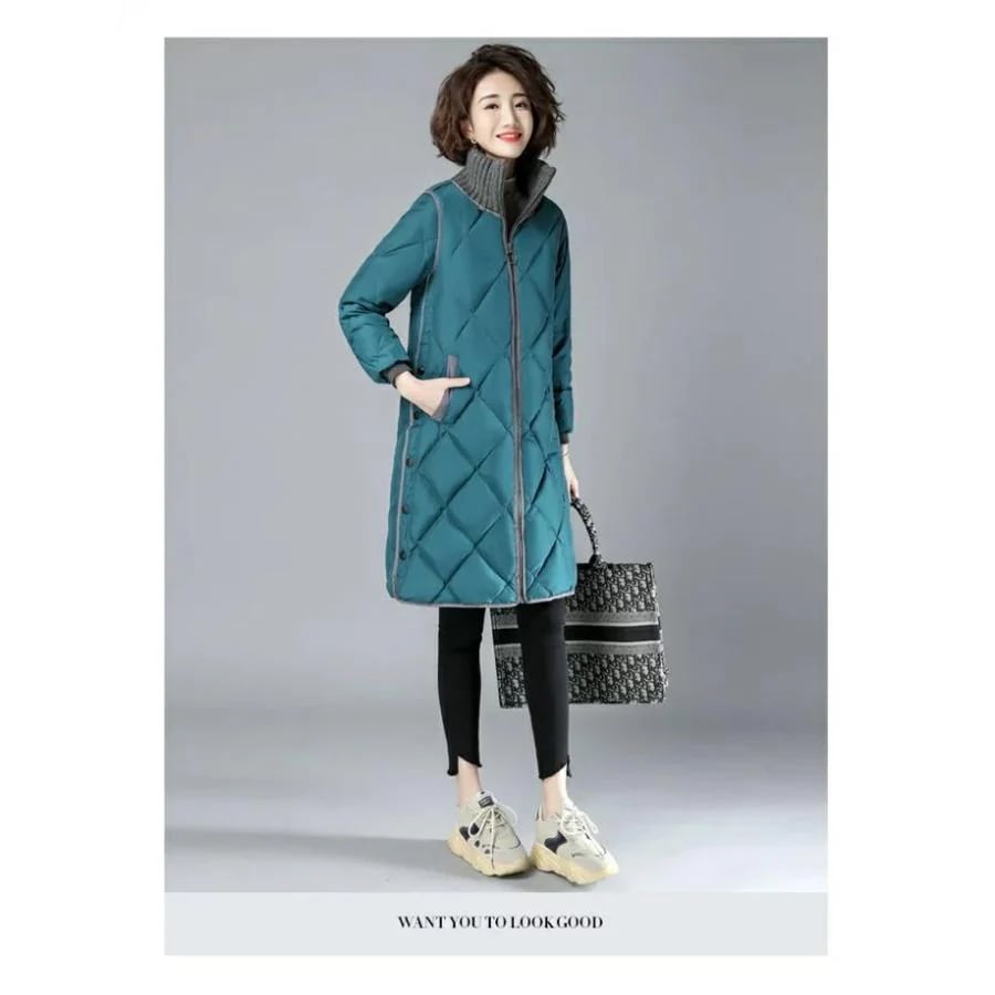 キルティングコートレディースジャケットロングコートダウンコート中綿コートレディースダウン風コートアウター軽量防寒シンプル無地