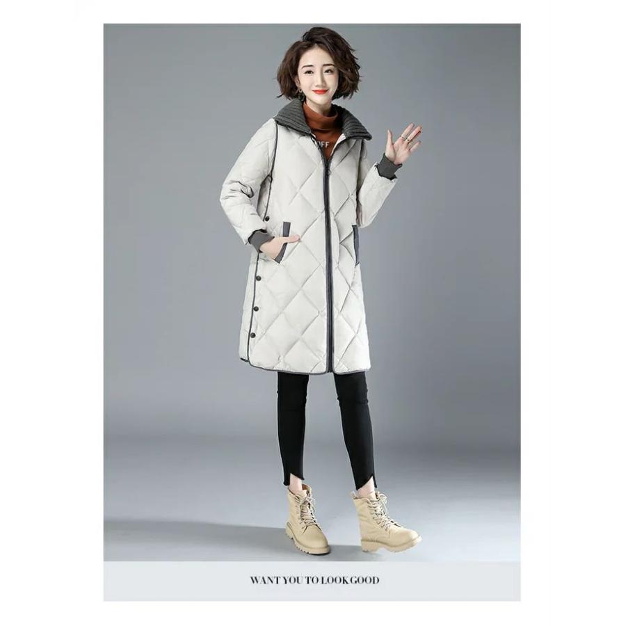 キルティングコートレディースジャケットロングコートダウンコート中綿コートレディースダウン風コートアウター軽量防寒シンプル無地