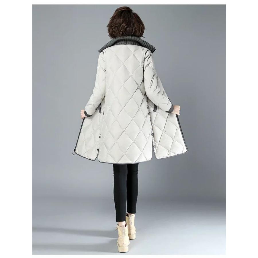 キルティングコートレディースジャケットロングコートダウンコート中綿コートレディースダウン風コートアウター軽量防寒シンプル無地