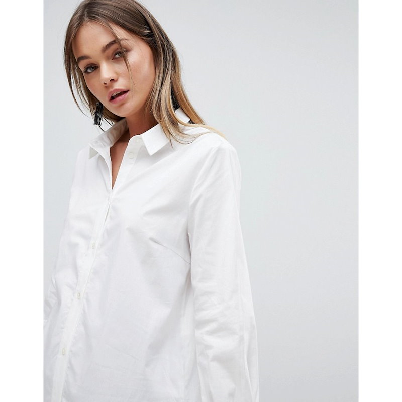 ヴィラ レディース トップス ブラウス・シャツ【Vila Longline Shirt with Fluted Sleeve】White ヴィラ レディース トップス ブラウス・シャツ【Vila Longline Shirt with Fluted Sleeve】White