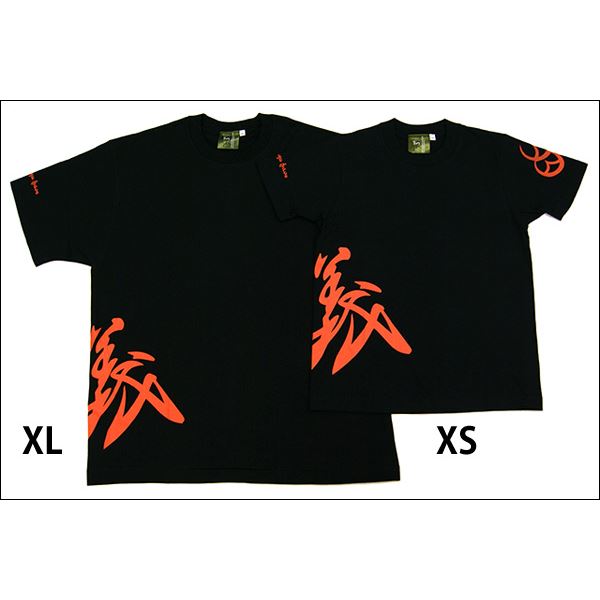 戦国武将Tシャツ (直江兼続 義) XSサイズ 半袖 綿100% ブラック(黒) (Uネック おもしろ)