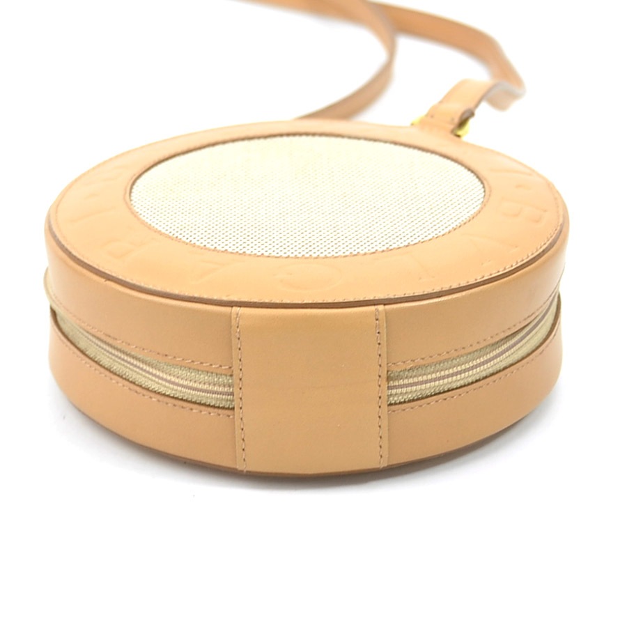 ブルガリ BVLGARI 斜め掛けショルダーバッグ キャンバス/レザー ベージュ レディース r9833g
