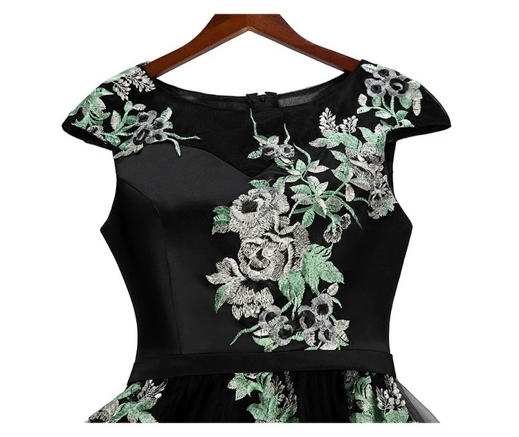 結婚式ドレス 40代 黒 刺繍 花柄 ミモレ丈ドレス ネイビー 紺色 パーティードレス 50代 黒 ブラック サテン チュール 二次会ドレス お呼ばれドレス グレー Aライン 優雅 エレガント