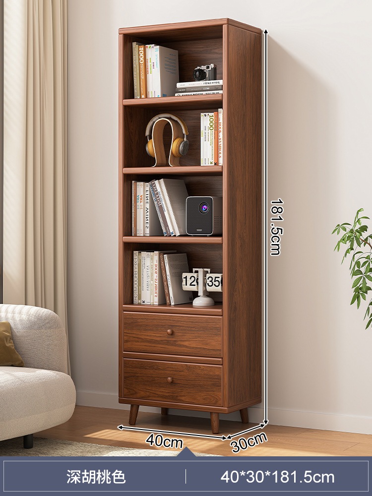 堅実な木材の生態系の本棚フロアスタンドシェルフリビングルームテレビ狭い本棚コーナーストレージキャビネットリビングルームtv