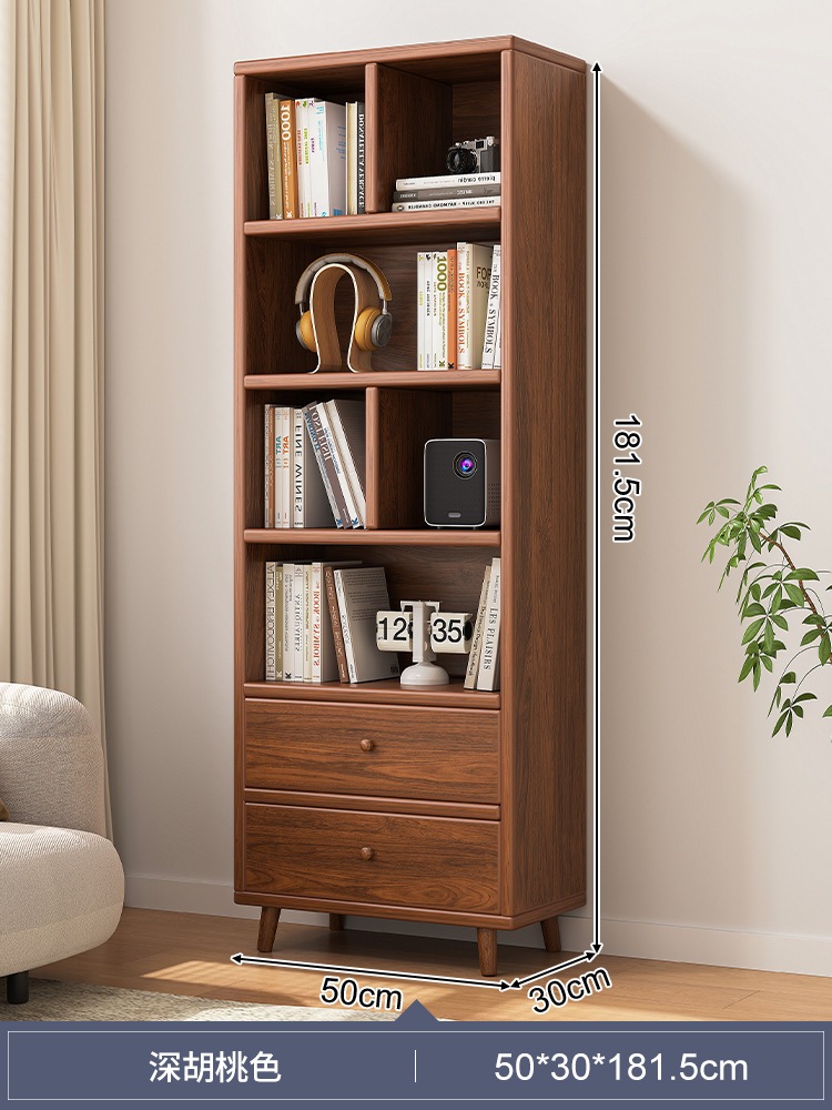 堅実な木材の生態系の本棚フロアスタンドシェルフリビングルームテレビ狭い本棚コーナーストレージキャビネットリビングルームtv