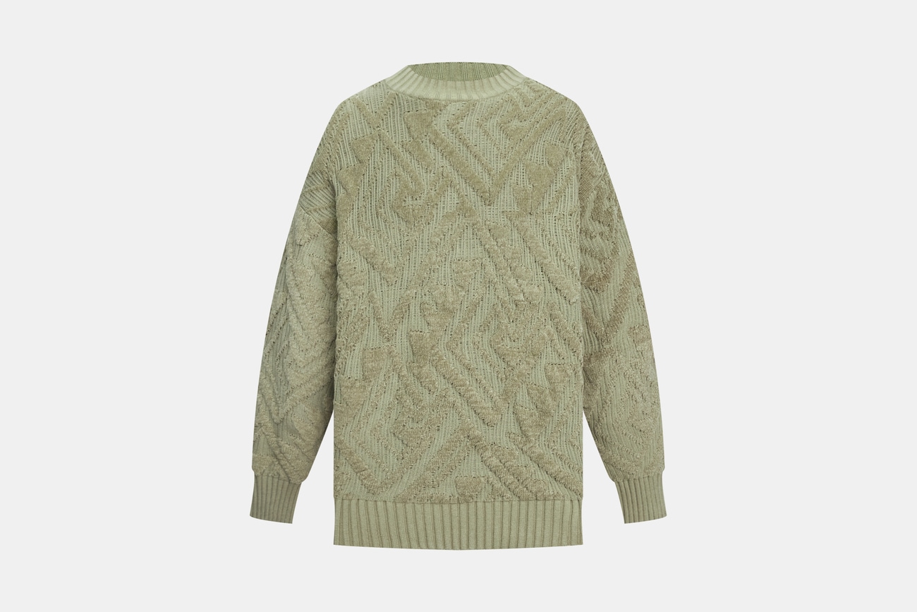 秋 冬 メンズ ファッション ジャカード ラウンドネック カップル セーター ニット Tシャツ グリーン XS S M L トップス Tシャツ シャツ ニットソー 袖あり 長袖 きれいめ シンプル