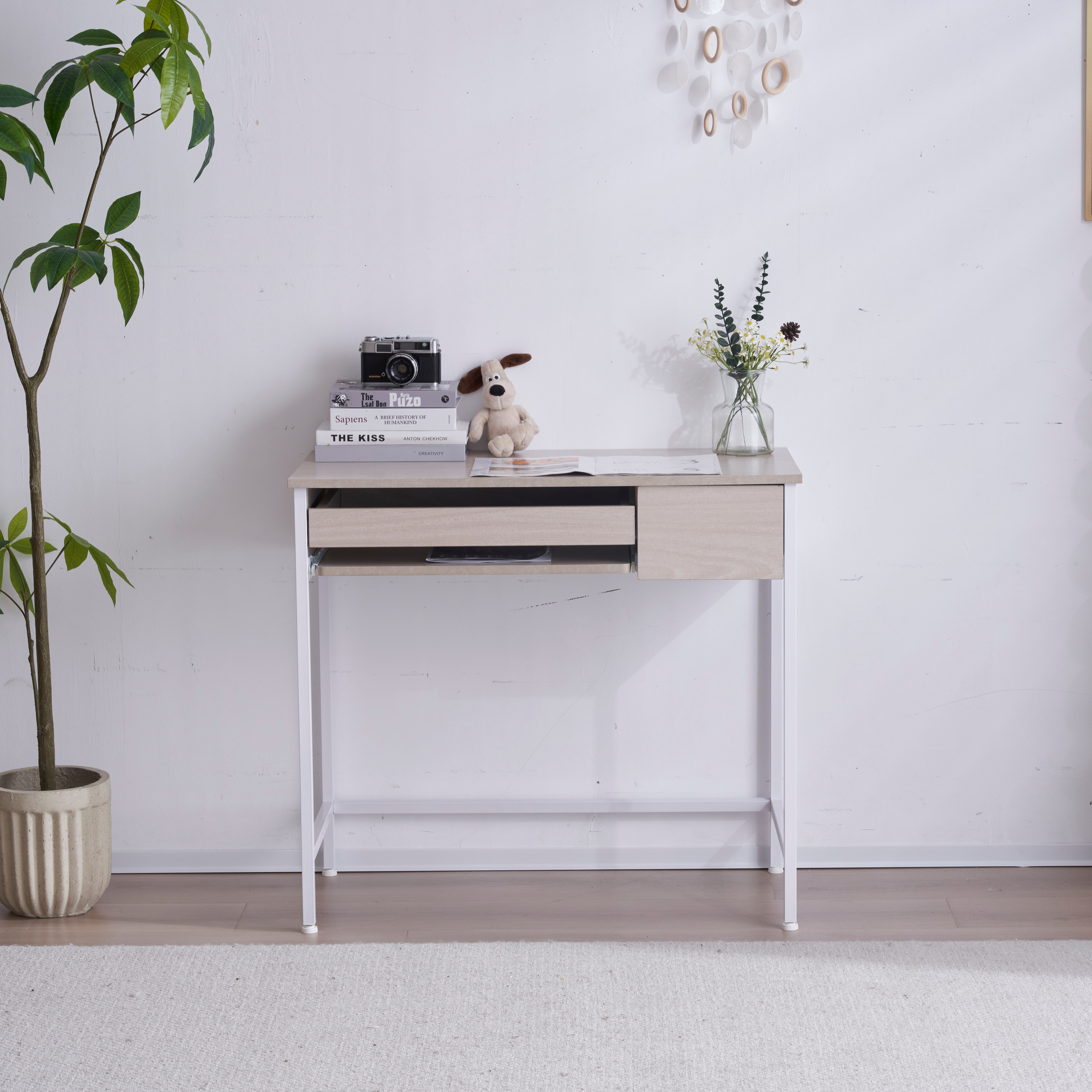 【国内出荷】【新品登場】【木目調ホワイト】パソコンデスク 引き出し付き 収納台 pcデスク 机 大理石柄 おしゃれ キーボード付 ミシン台 学習机 勉強机 新作 【国内出荷】【新品登場】【木目調ホワイト】パソコンデスク 引き出し付き 収納台 pcデスク 机 大理石柄 おしゃれ キーボード付 ミシン台 学習机 勉強机 新作