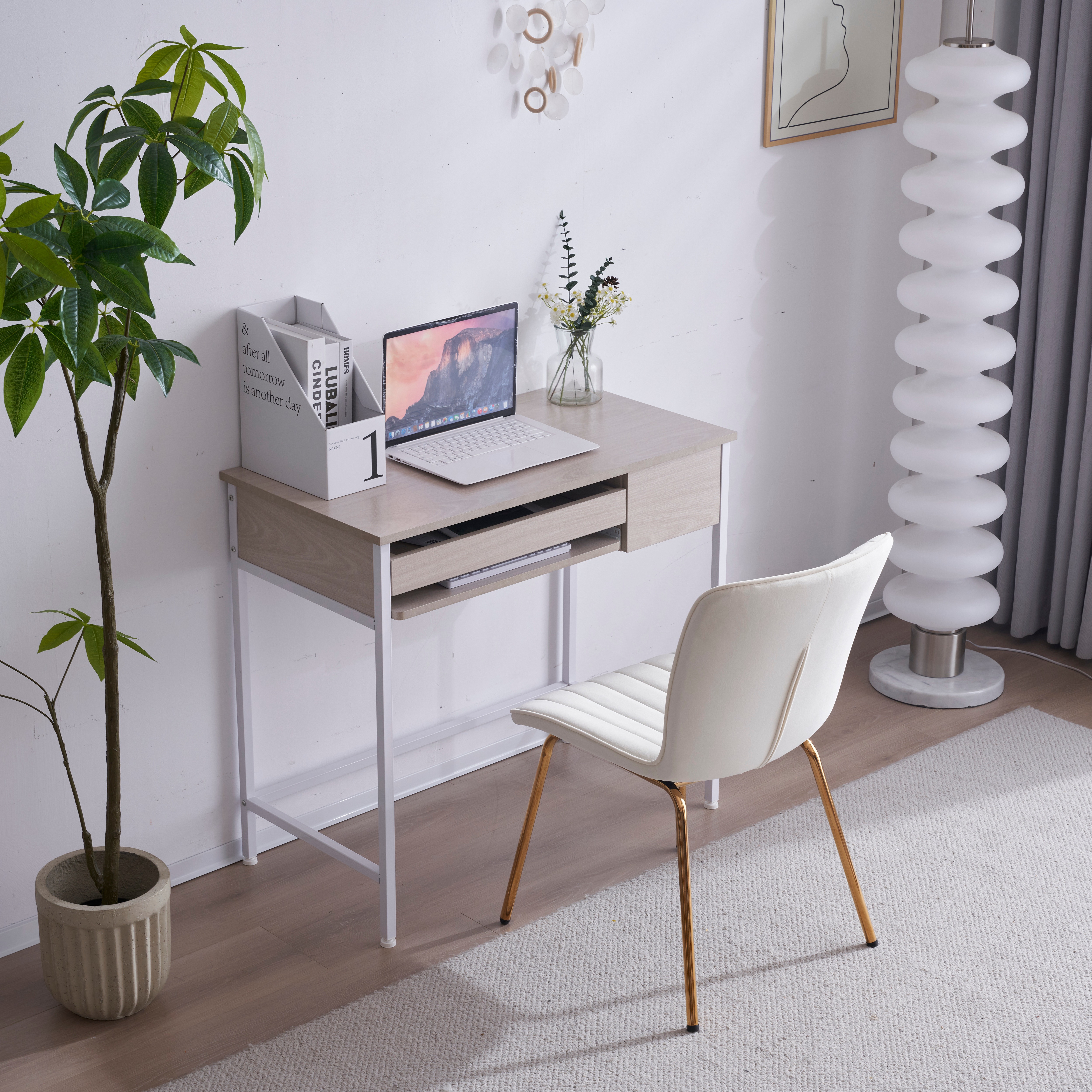 【国内出荷】【新品登場】【木目調ホワイト】パソコンデスク 引き出し付き 収納台 pcデスク 机 大理石柄 おしゃれ キーボード付 ミシン台 学習机 勉強机 新作 【国内出荷】【新品登場】【木目調ホワイト】パソコンデスク 引き出し付き 収納台 pcデスク 机 大理石柄 おしゃれ キーボード付 ミシン台 学習机 勉強机 新作