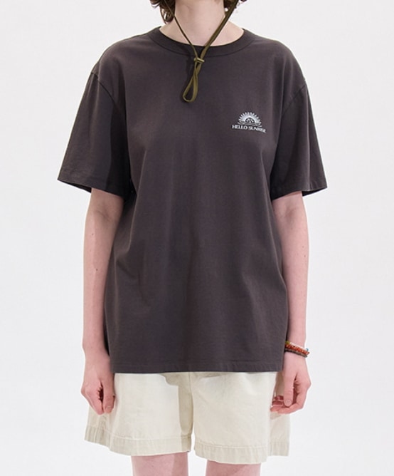 【HELLO SUNRISE】 Mini OG Logo Tee / 追跡付 HELLO SUNRISE Mini OG Logo Tee Charcoal Tシャツ・カットソー