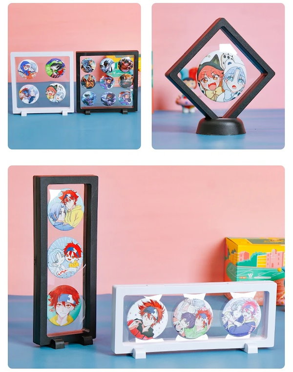 Qoo10] 缶バッジ 展示 収納 ラバーストラップ