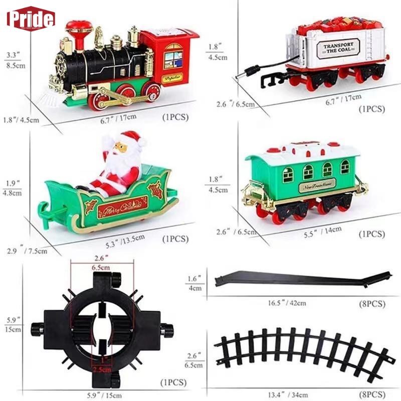 大ヒット クリスマストレイン電気玩具クリスマスツリーデコレーショントレイントラックフレーム鉄道車両サウンド＆ライトレールカークリスマスギフト
