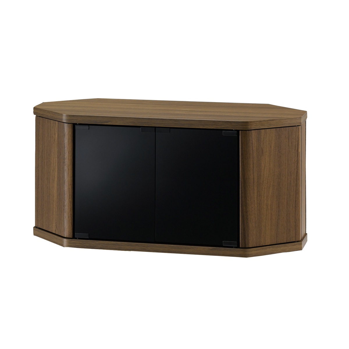 テレビ台 コーナー型 ローボード 木目調 スモークガラス 幅79cm テレビボード TV台 TVラック TVボード テレビラック 省スペース ガラス扉 コーナーテレビ台 AVラック リビング収納