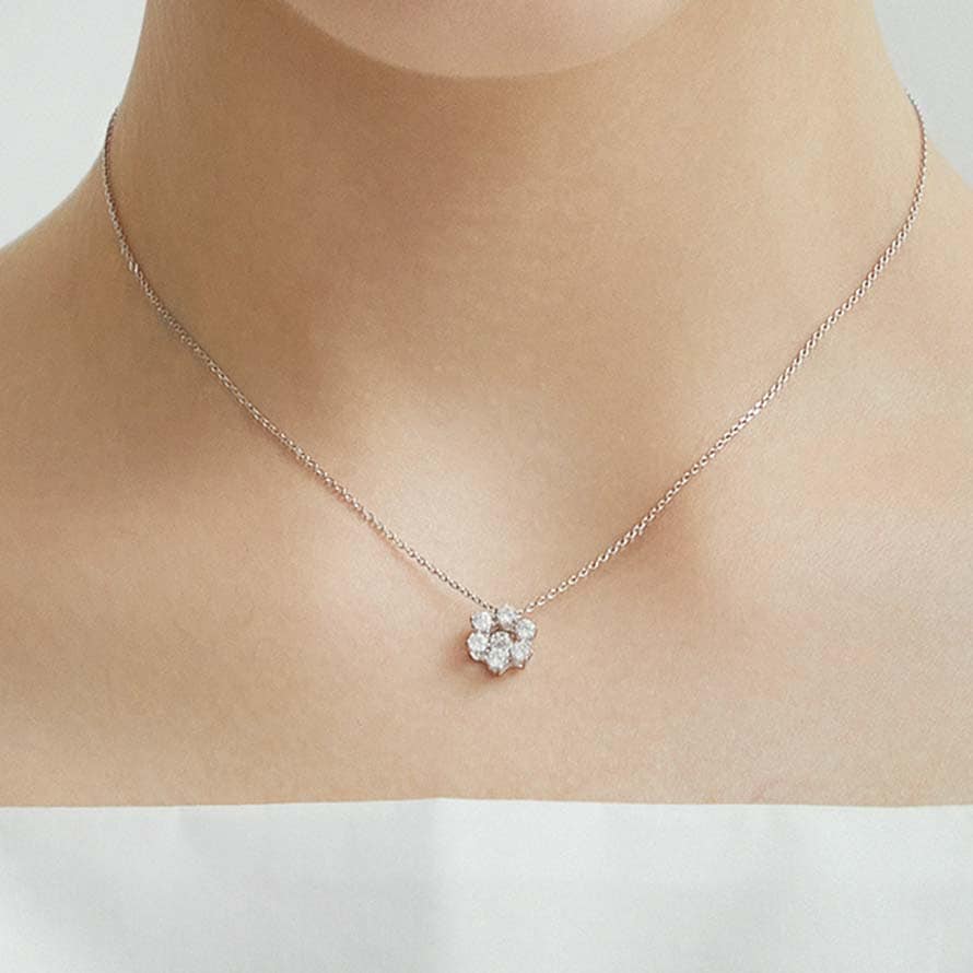 最短翌日発送/スノーモチーフネックレス 雪 結晶 おしゃれ 記念日 IU パクミニョン 韓国 レディース アクセサリー プレゼント 結婚式 お呼ばれ シルバー925 金属アレルギー対応 金アレ