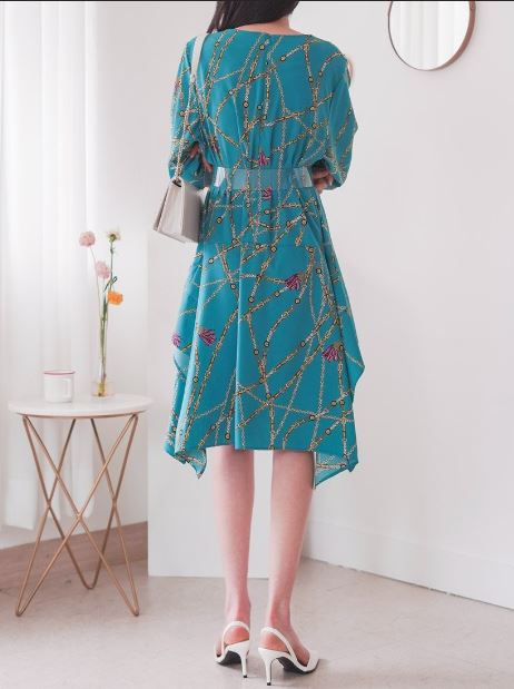 [K-fahion S/S 2019] Herme printed onepiece 捺染ワンピース