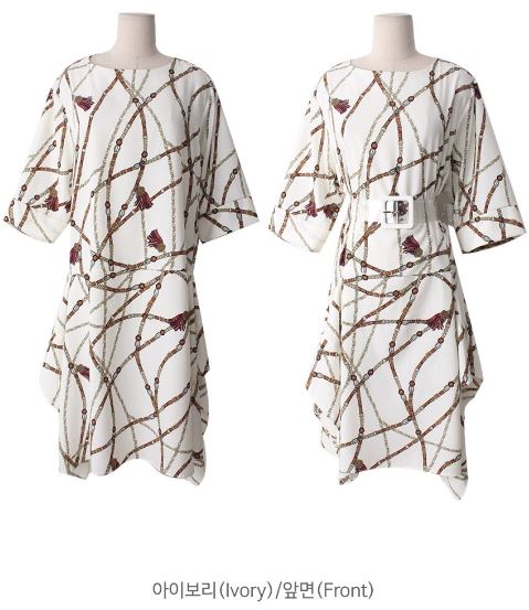 [K-fahion S/S 2019] Herme printed onepiece 捺染ワンピース