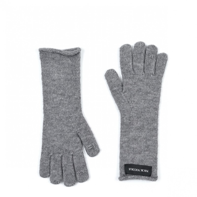ニック&ニコールニコールリブニットグローブ_チャコール