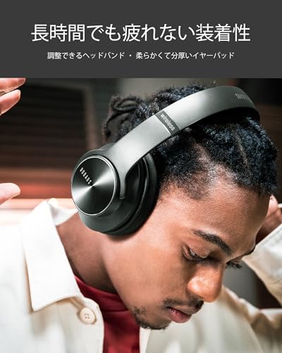 DOQAUS(ドカアス) ヘッドホン Bluetooth5.3 ワイヤレスヘッドホン 最大80時間連続再生 3EQサウンドモード