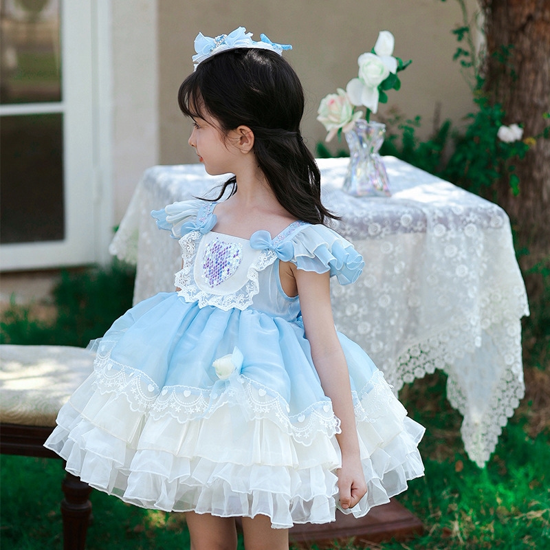 子供服女の子ノースリーブベストプリンセススカート子供重工業スカート