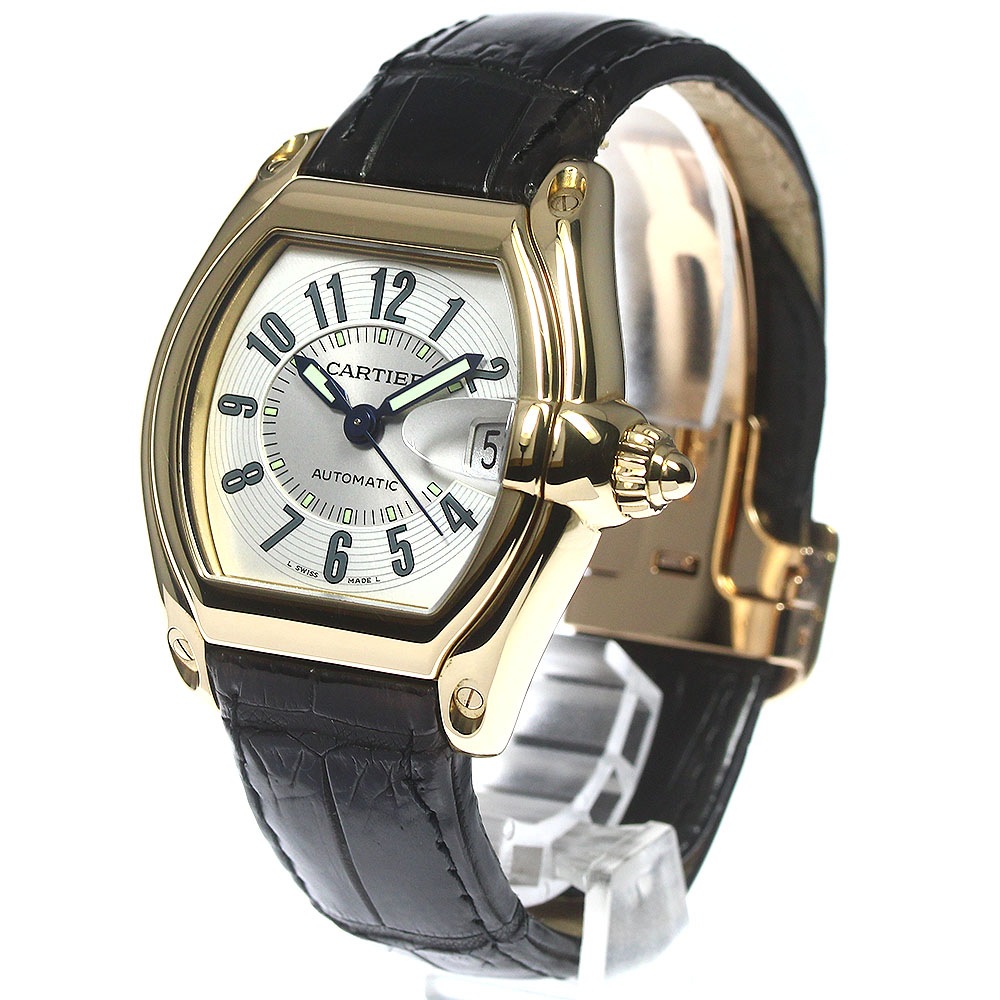 カルティエ CARTIER W62003V2 ロードスター LM K18YG 自動巻き メンズ 内箱保証書付き_763229【中古】