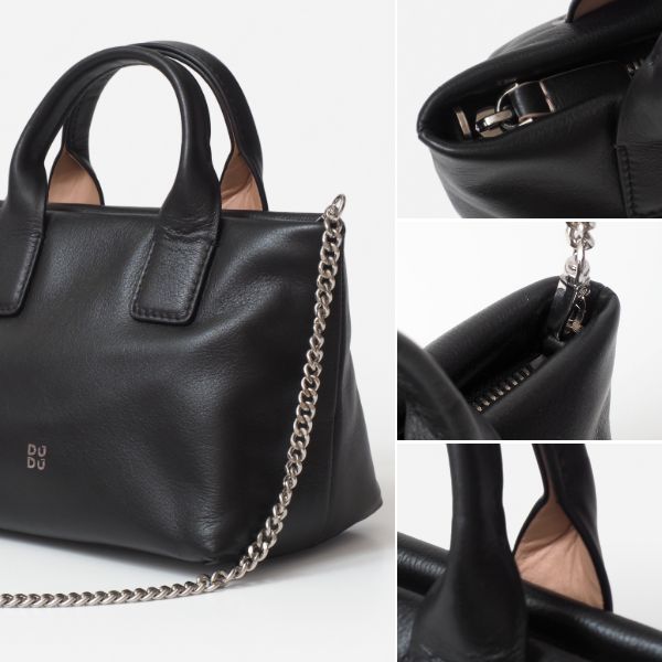 dudubags チェーン ミニショルダーバッグ ブラック ホワイト ピンク 牛革 レディース 大人 かわいい ショルダーミニバッグ 正規品_7