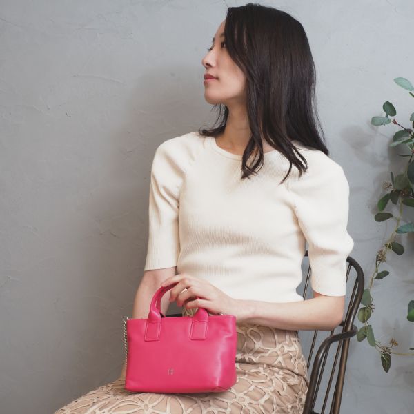 dudubags チェーン ミニショルダーバッグ ブラック ホワイト ピンク 牛革 レディース 大人 かわいい ショルダーミニバッグ 正規品_9