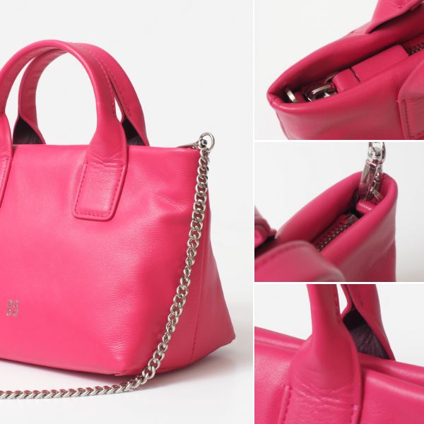 dudubags チェーン ミニショルダーバッグ ブラック ホワイト ピンク 牛革 レディース 大人 かわいい ショルダーミニバッグ 正規品_10