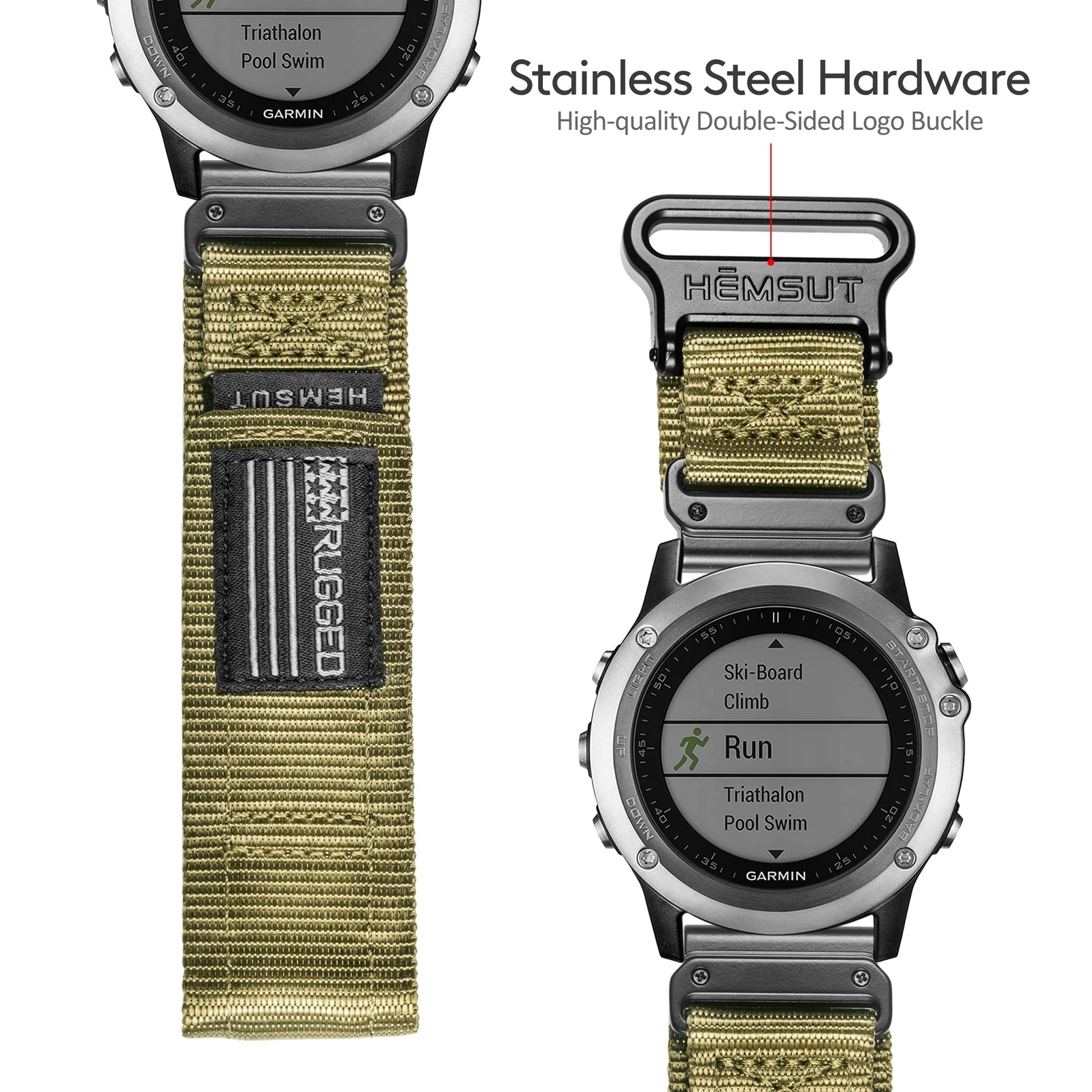 Easyfitミリタリーガーミン-fenix forerunner 20 22 26用の超頑丈なナイロンストラップ織りデザインのウォレットバンド
