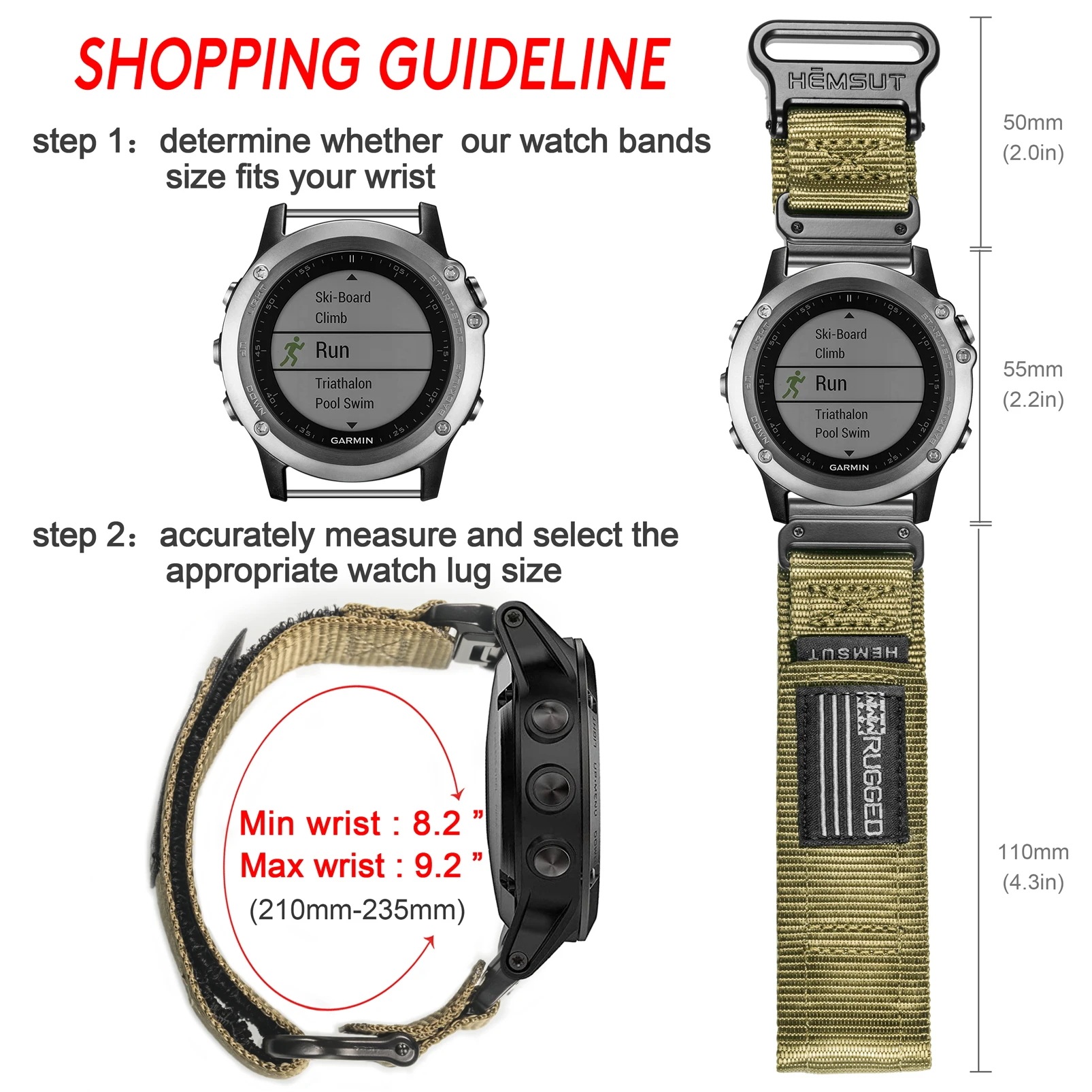 Easyfitミリタリーガーミン-fenix forerunner 20 22 26用の超頑丈なナイロンストラップ織りデザインのウォレットバンド