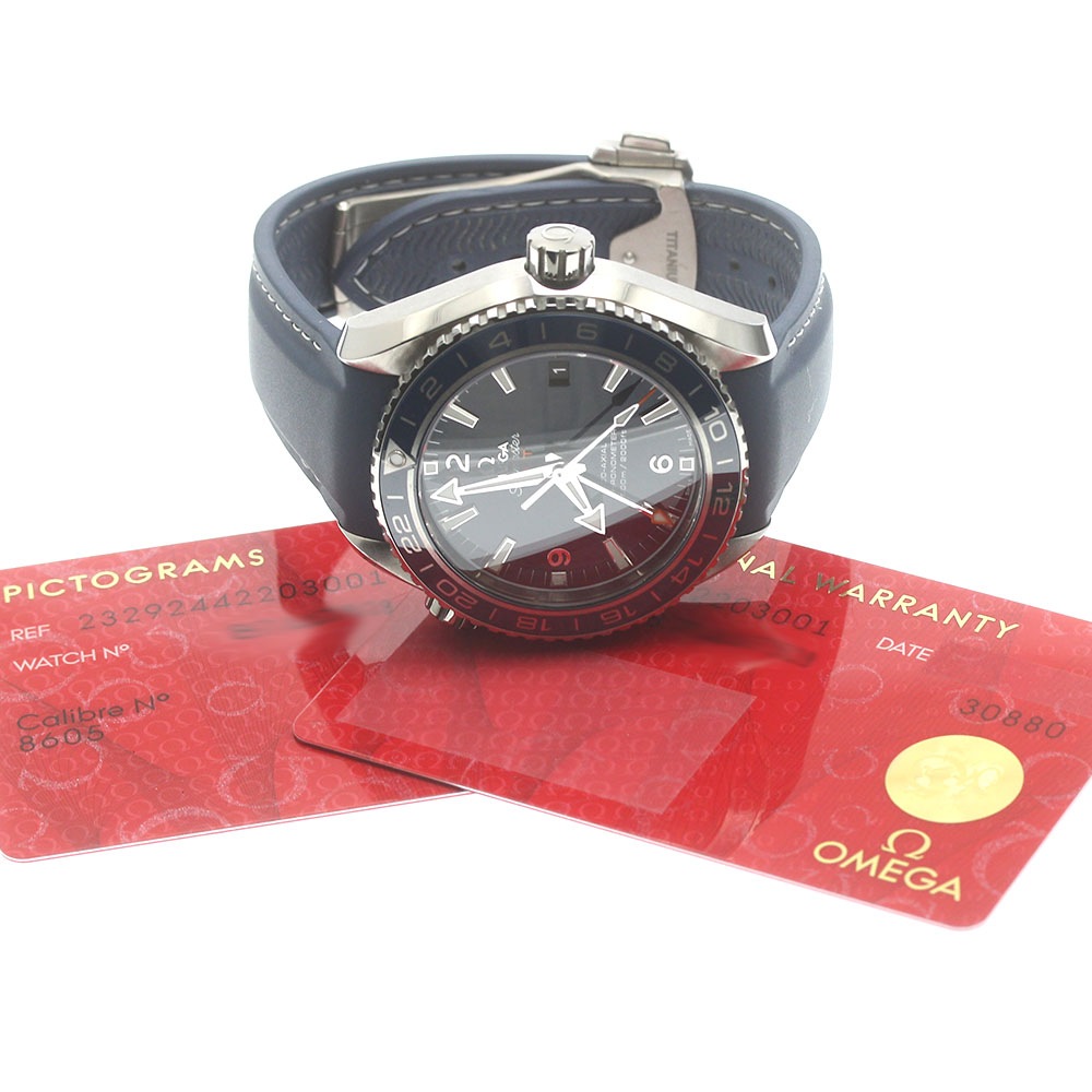 オメガ OMEGA 232.92.44.22.03.001 シーマスター プラネットオーシャン600M デイト GMT 自動巻き メンズ 保証書付き_869032【中古】