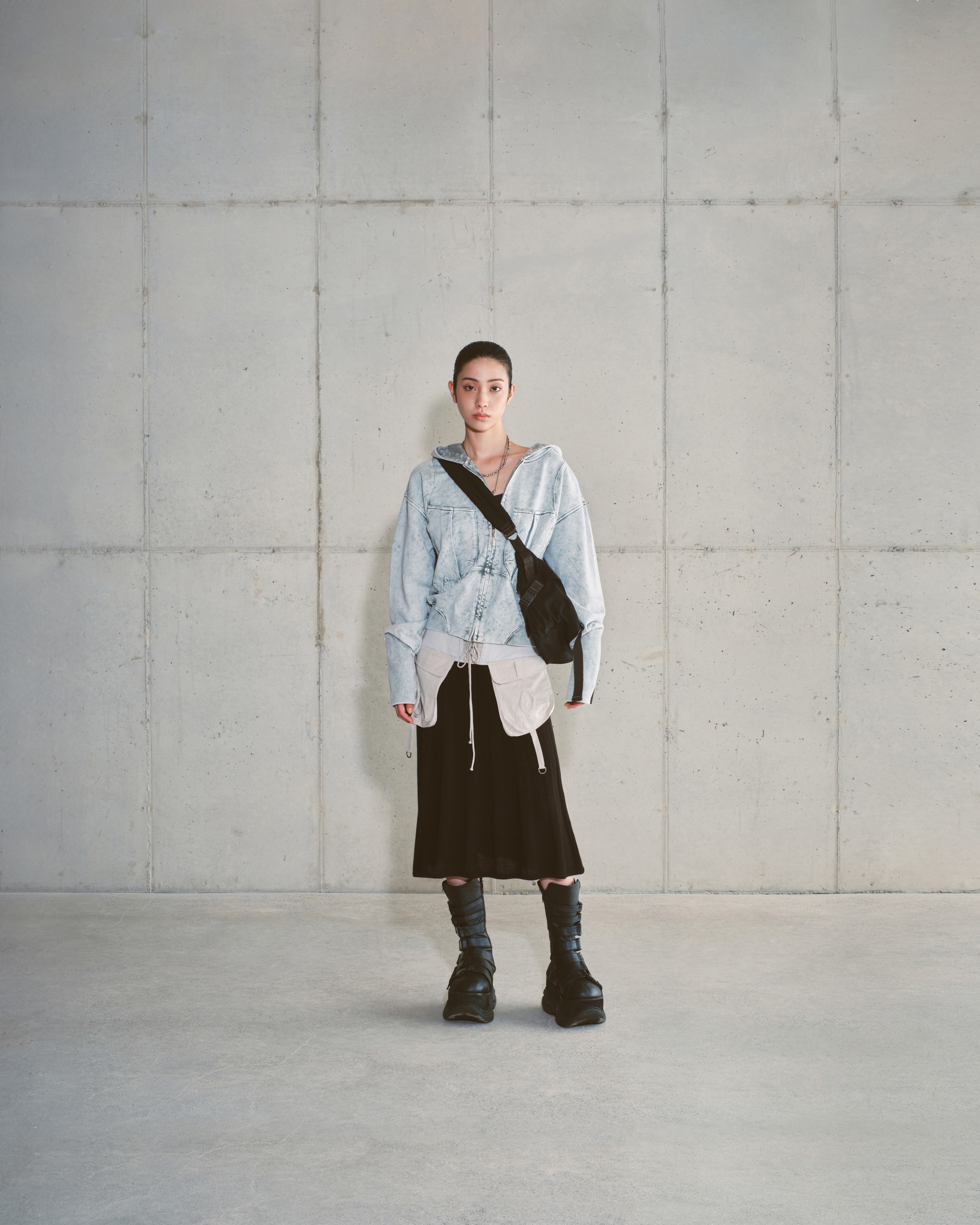 【MISCHIEF】 BIG POCKET HOODIE : BLEACHED KHAKI 【MISCHIEF】 BIG POCKET HOODIE : BLEACHED KHAKI