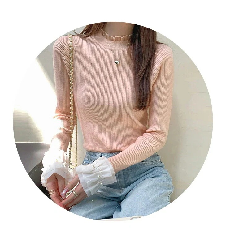 パール付き 袖フレア トップス リブニット レース 長袖 ゆったり 楽ちん カジュアル あったか 暖か レディースファッション 代 30代 40代 50代 60代 ワンピスター 31 パール付き 袖フレア トップス リブニット レース 長袖 ゆったり 楽ちん カジュアル あったか 暖か レディースファッション 代 30代 40代 50代 60代 ワンピスター 31