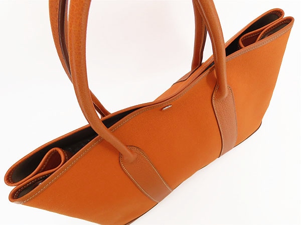 外超美品エルメスガーデンパーティPMトートバックハンドバッグポティロンオレンジトワルオフィシエレザー 外超美品エルメスガーデンパーティPMトートバックハンドバッグポティロンオレンジトワルオフィシエレザー