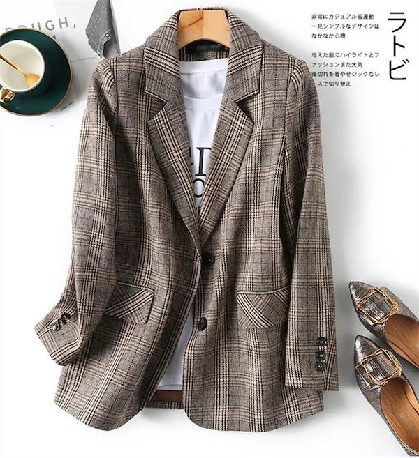 Qoo10] 【迅速な出荷】テーラードジャケット チェ