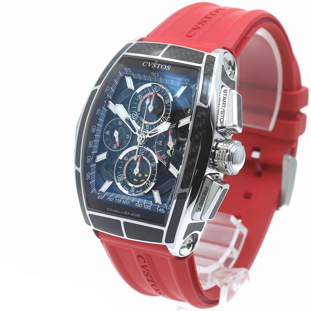 クストス CVSTOS CVT-CHR2-CARBON ST チャレンジ クロノ II 自動巻き メンズ 良品 保証書付き_871244【中古】 クストス CVSTOS CVT-CHR2-CARBON ST チャレンジ クロノ II 自動巻き メンズ 良品 保証書付き_871244【中古】