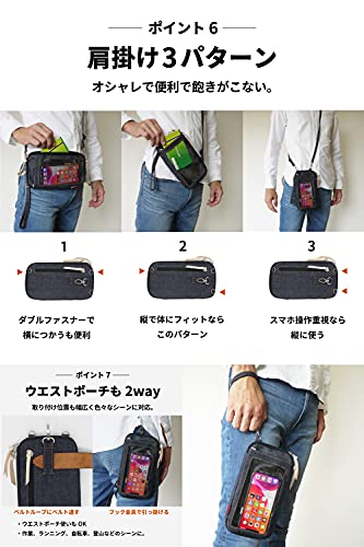 NeedNetwork ニードネットワーク スマホポーチ 入れたまま操作 岡山デニム ショルダーバッグ ウエストポーチ ボディバッグ ポシェット パスポートケース RFID スキミング防止 ベルトポー
