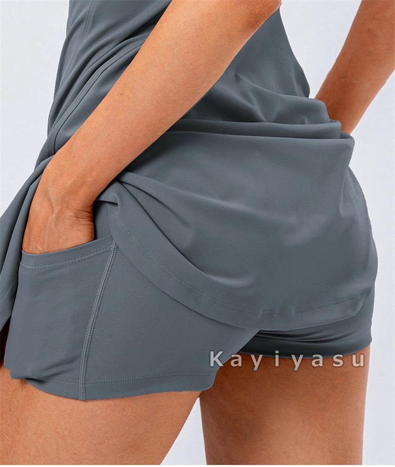 【ワンピース + パンツ 】テニスウェア レディース ショートパンツ ヨガウェア ボトムス かわいい ゴルフウェア ランニング マラソン 速乾 ストレッチ