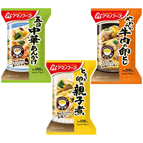アマノフーズ フリーズドライ 丼 の具 3種12食 詰め合わせ 国産乾燥野菜 セット 即席 ご飯 のお供