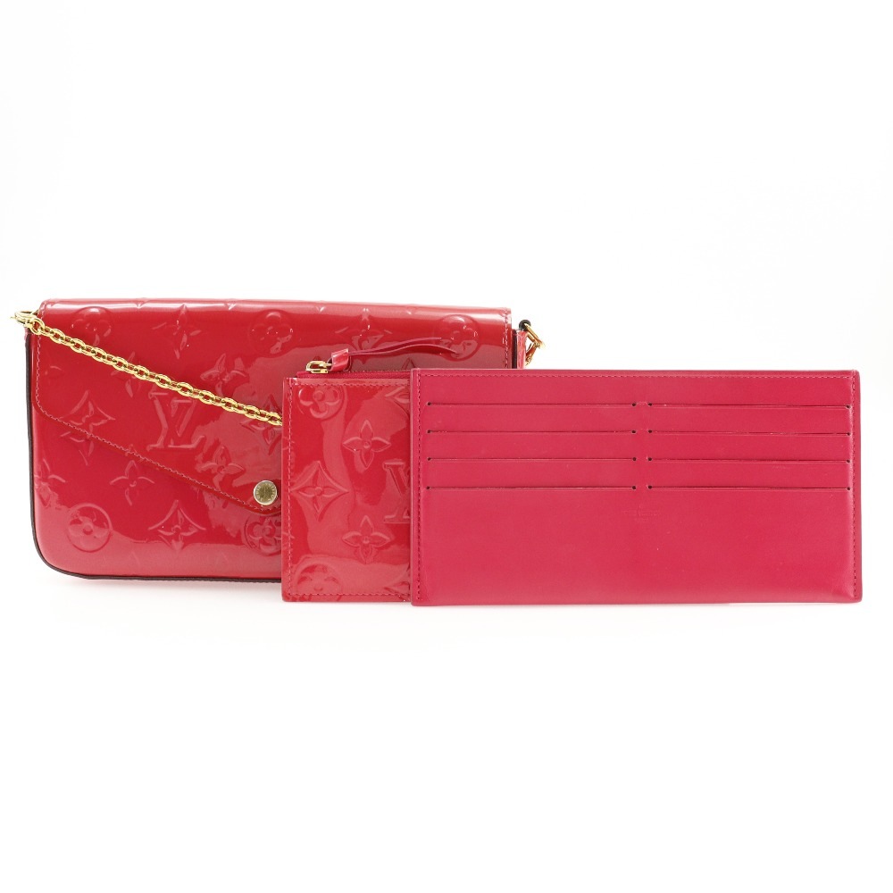 フェリーチェ ポシェットウォレット チェーンウォレット M61787 ショルダーバッグ モノグラムヴェルニ ホットピンク レディース 中古品 フェリーチェ ポシェットウォレット チェーンウォレット M61787 ショルダーバッグ モノグラムヴェルニ ホットピンク レディース 中古品