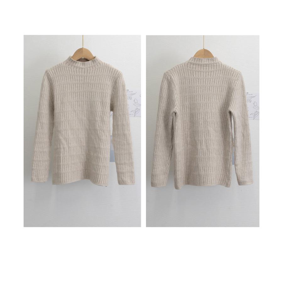 裏起毛 プチハイネックニットトップス厚手 裏起毛 プチハイネックニットトップス厚手